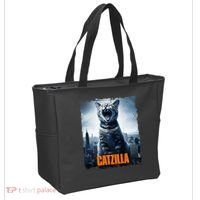 Catzilla Cat Japanese Art Funny Cat Tote Bag thumb 2