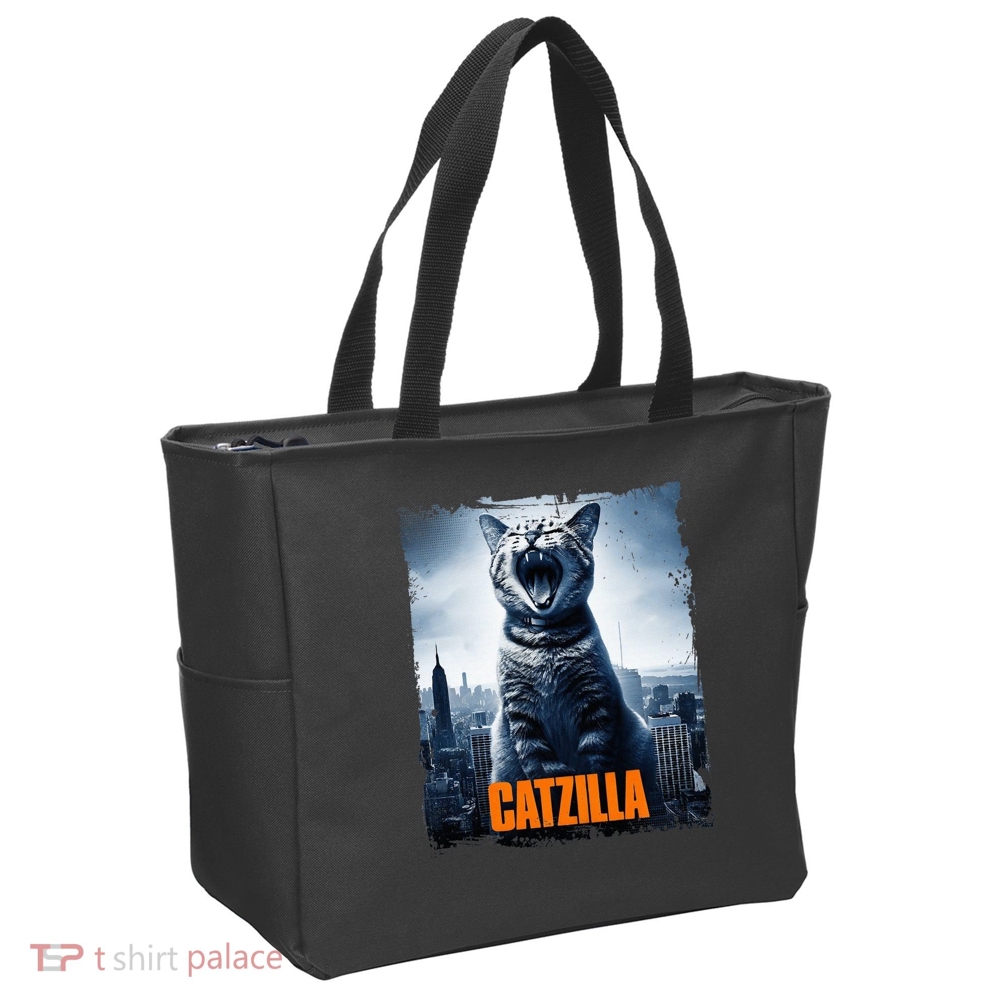 Catzilla Cat Japanese Art Funny Cat Tote Bag