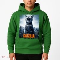 Catzilla Cat Japanese Art Funny Cat Hoodie thumb 2