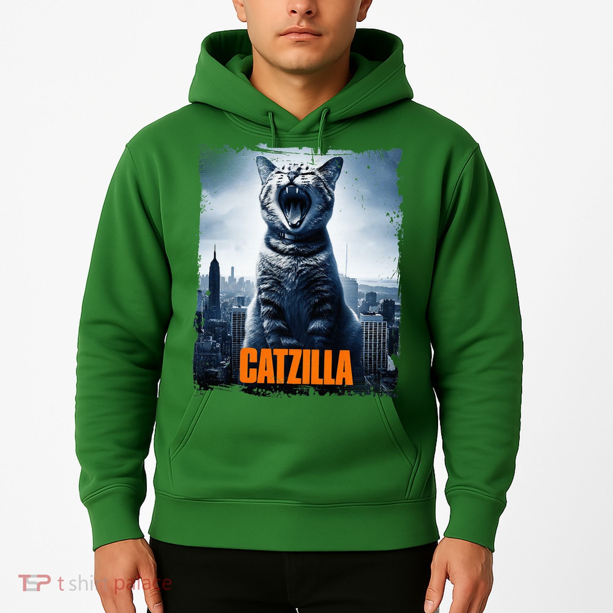 Catzilla Cat Japanese Art Funny Cat Hoodie