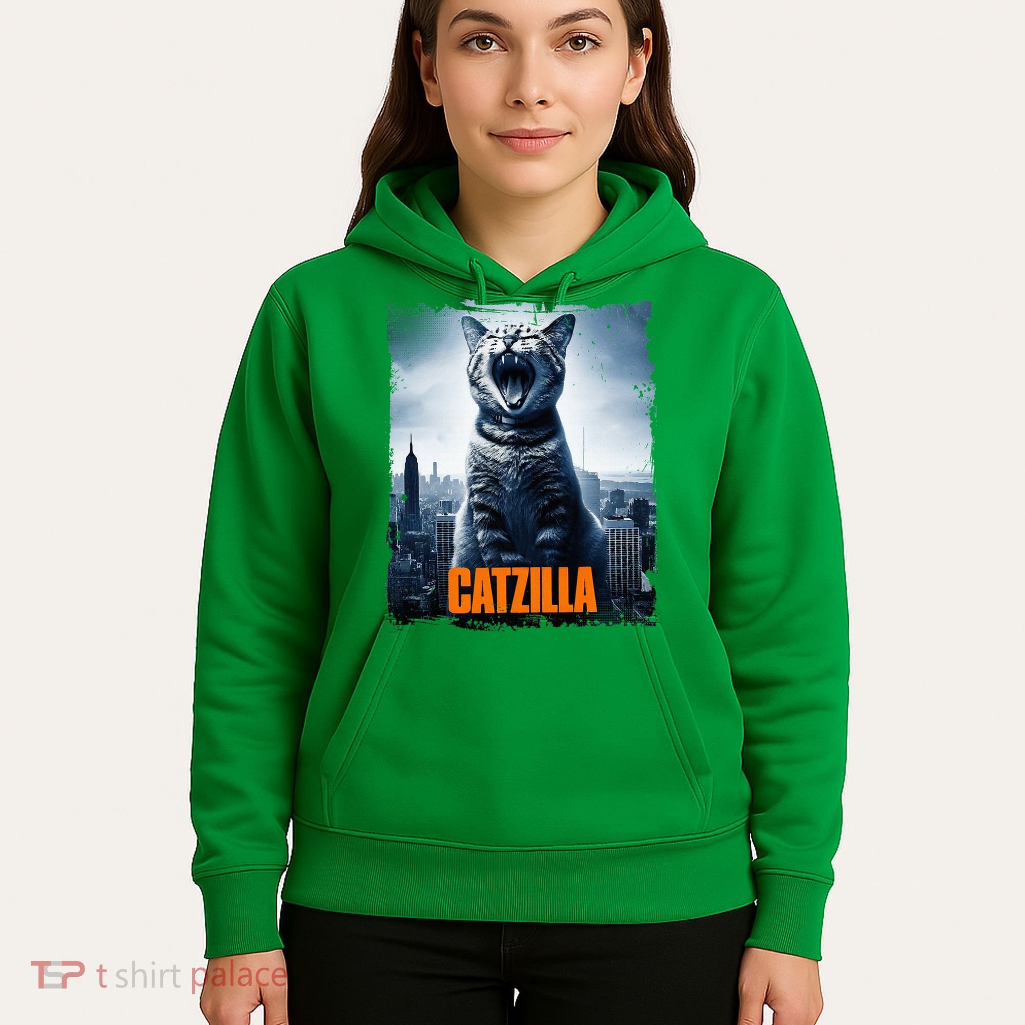 Catzilla Cat Japanese Art Funny Cat Hoodie
