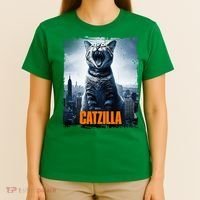 Catzilla Cat Japanese Art Funny Cat T-Shirt thumb 4