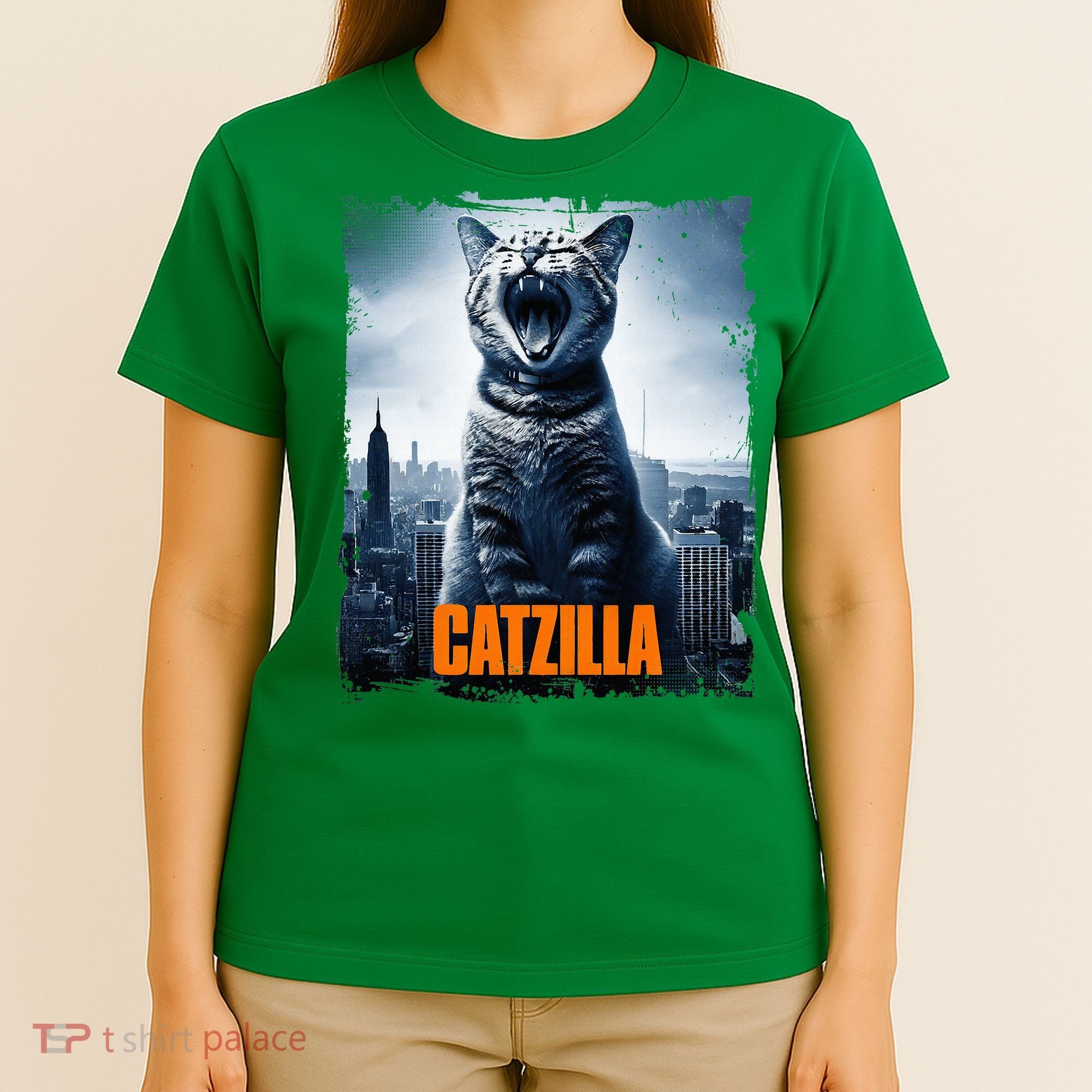Catzilla Cat Japanese Art Funny Cat T-Shirt