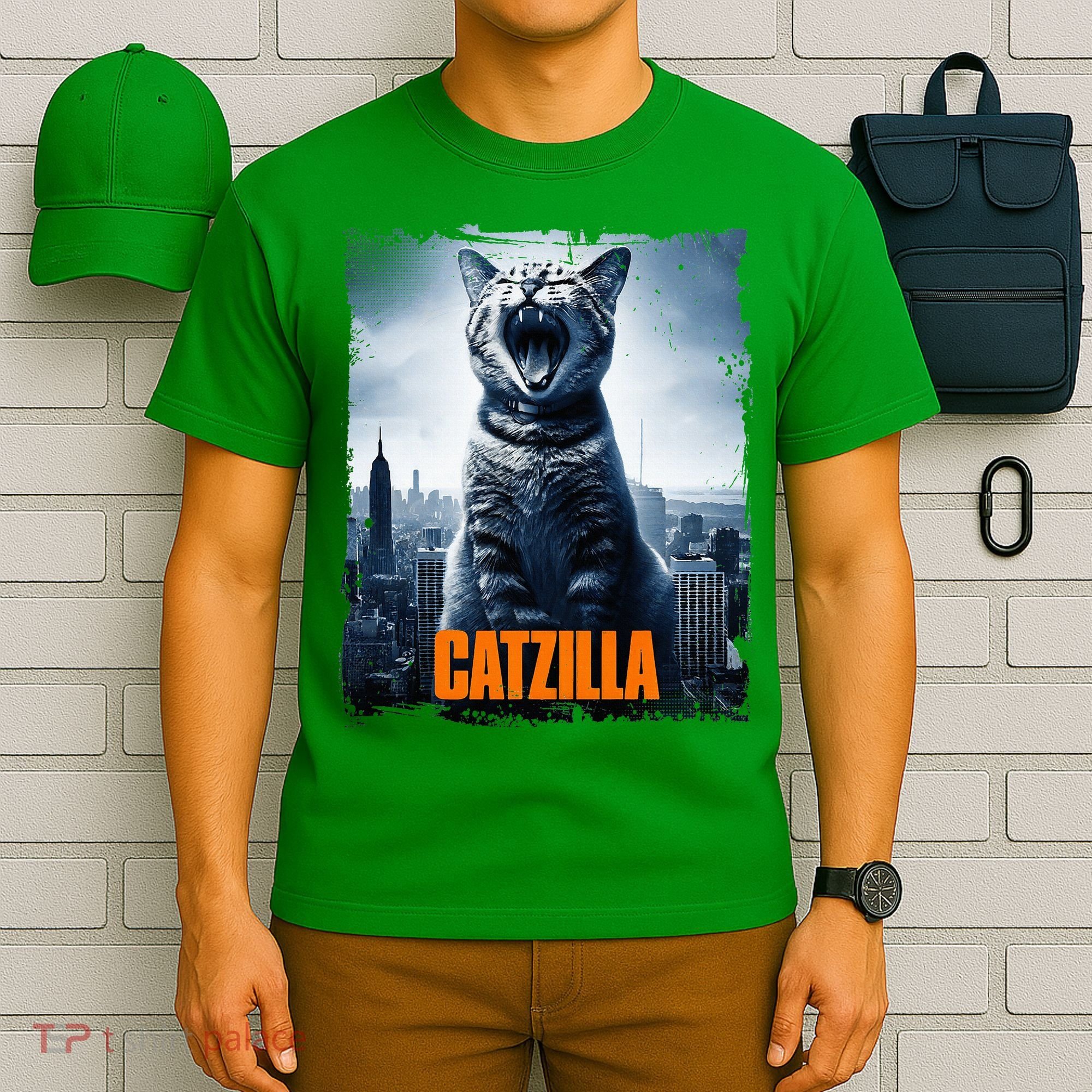 Catzilla Cat Japanese Art Funny Cat T-Shirt