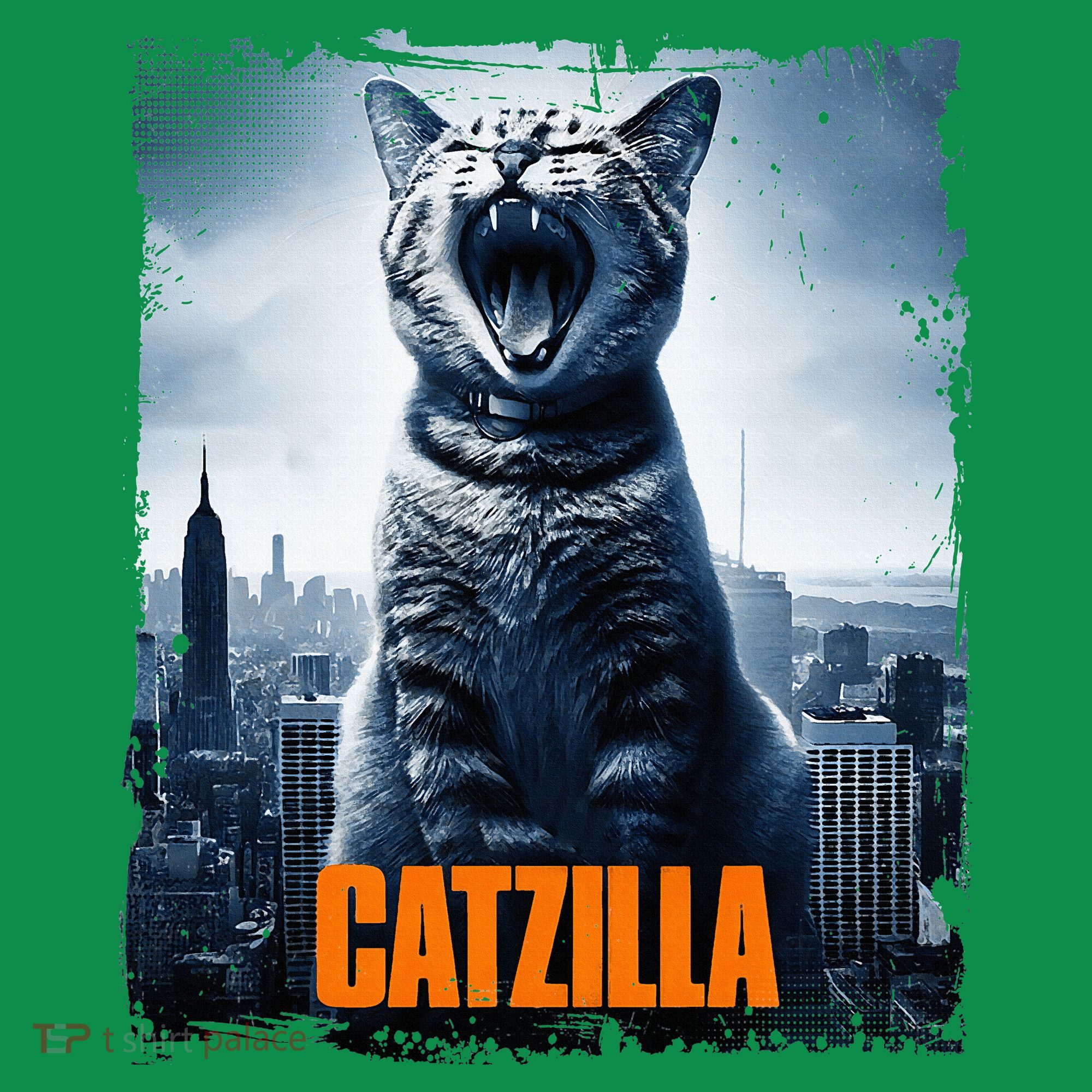 Catzilla Cat Japanese Art Funny Cat T-Shirt