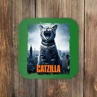 Catzilla Cat Japanese Art Funny Cat Coaster thumb 0