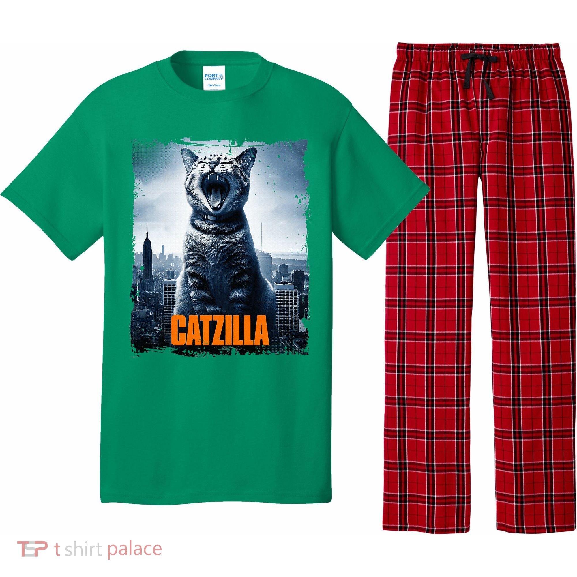 Catzilla Cat Japanese Art Funny Cat Pajama Set