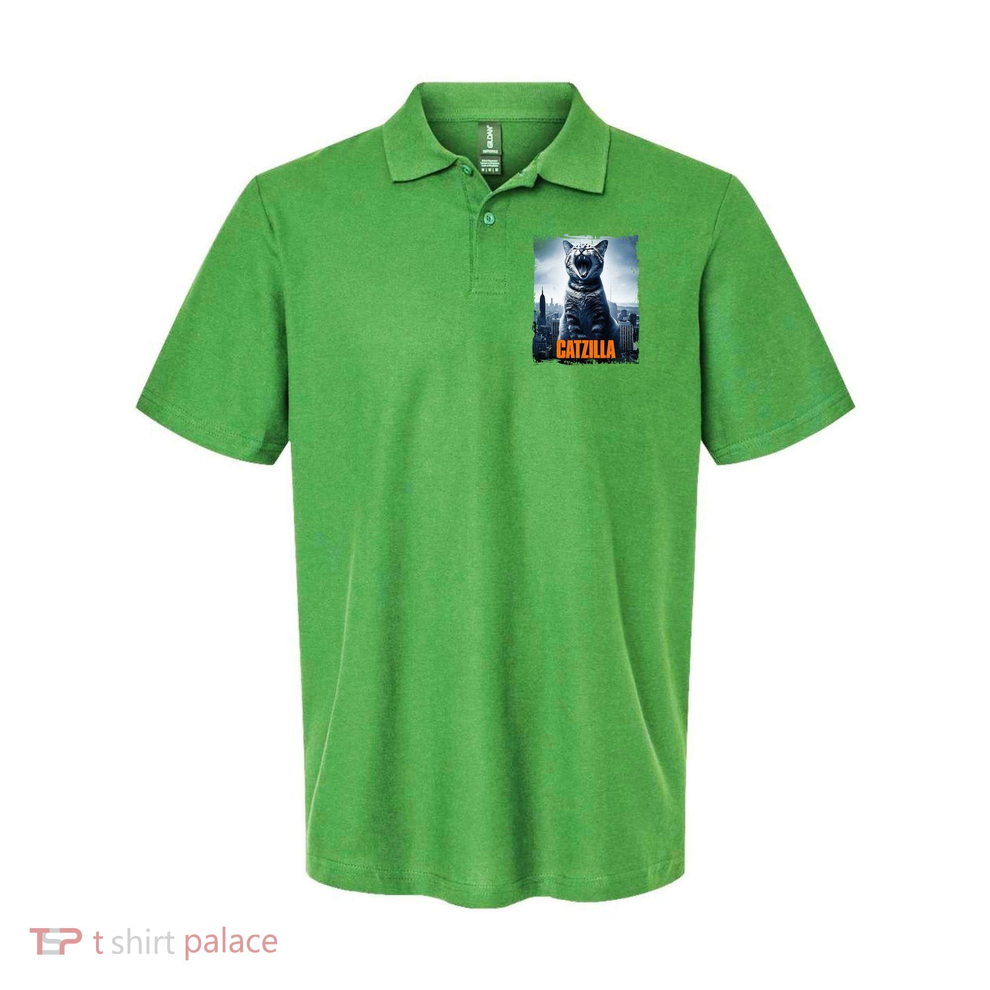 Catzilla Cat Japanese Art Funny Cat Polo