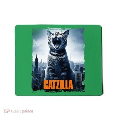 Catzilla Cat Japanese Art Funny Cat Mousepad