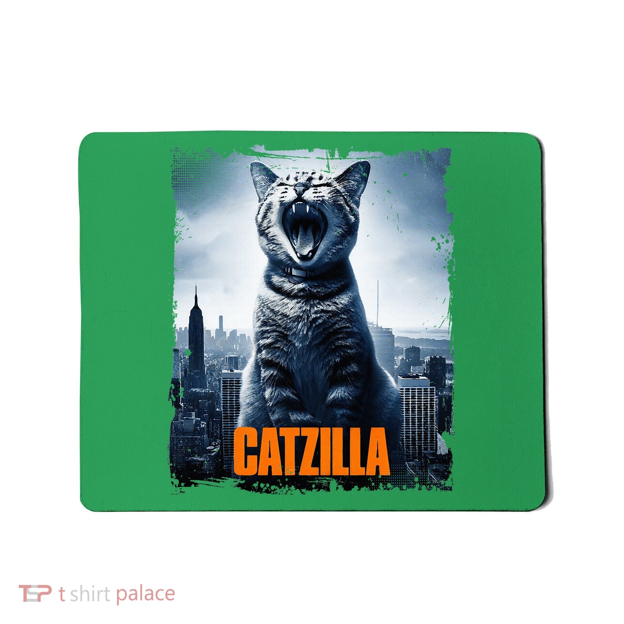 Catzilla Cat Japanese Art Funny Cat Mousepad