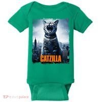 Catzilla Cat Japanese Art Funny Cat Baby Bodysuit thumb 0