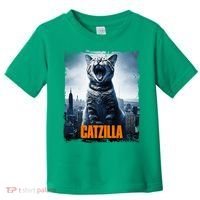Catzilla Cat Japanese Art Funny Cat Toddler T-Shirt thumb 0