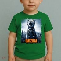 Catzilla Cat Japanese Art Funny Cat Toddler T-Shirt thumb 2