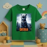 Catzilla Cat Japanese Art Funny Cat Toddler T-Shirt thumb 3