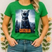 Catzilla Cat Japanese Art Funny Cat Women's T-Shirt thumb 2