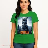 Catzilla Cat Japanese Art Funny Cat Women's T-Shirt thumb 4