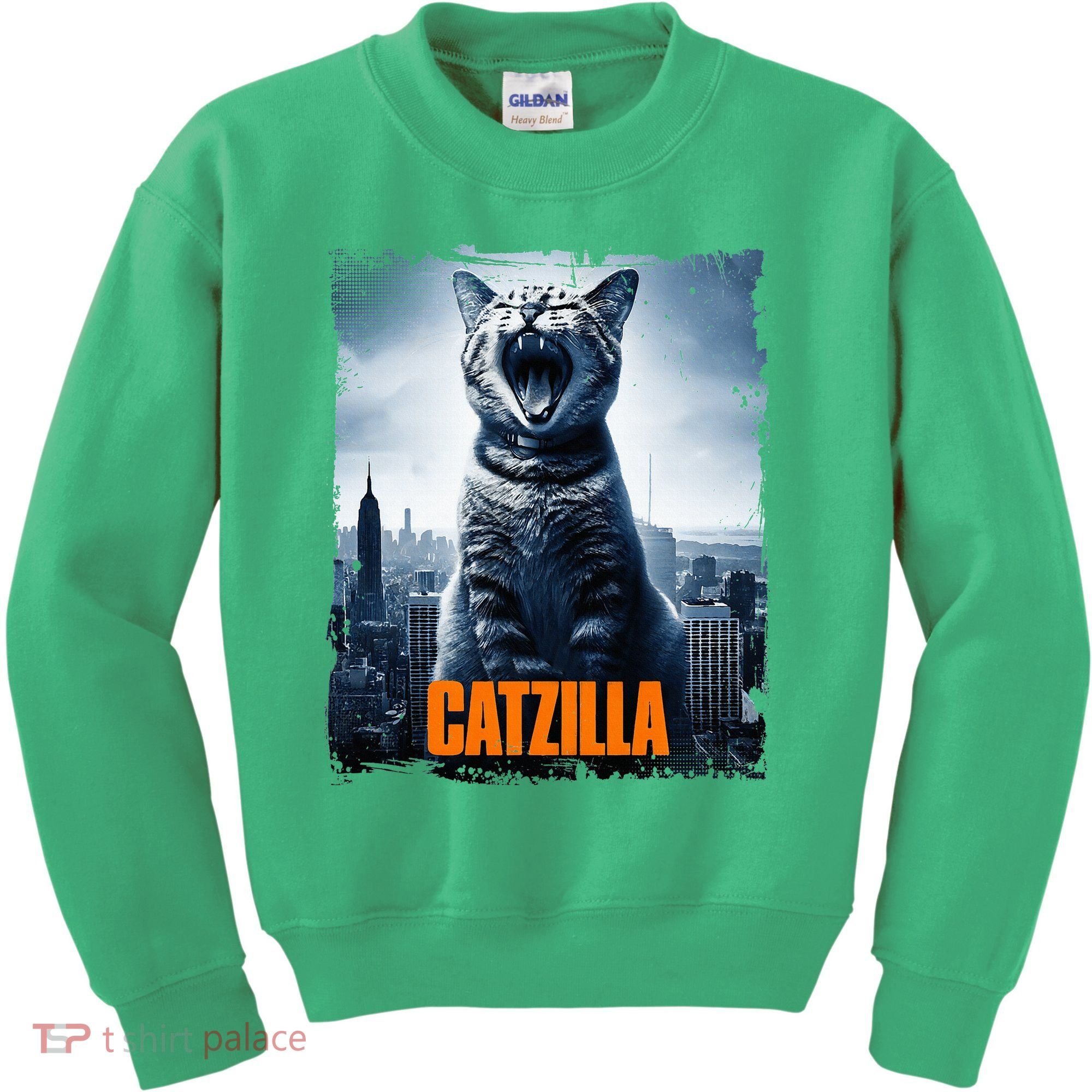 Catzilla Cat Japanese Art Funny Cat Kids Sweatshirt