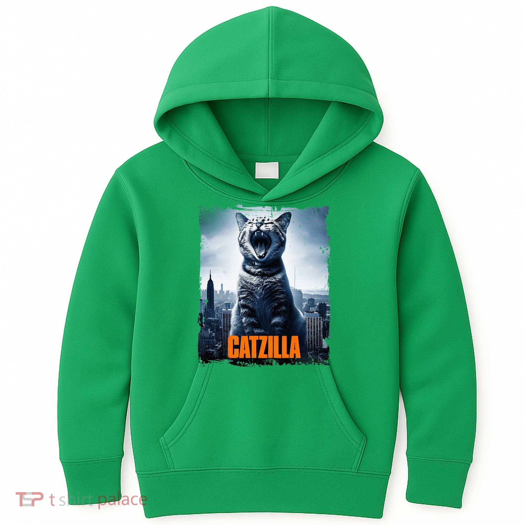Catzilla Cat Japanese Art Funny Cat Kids Hoodie