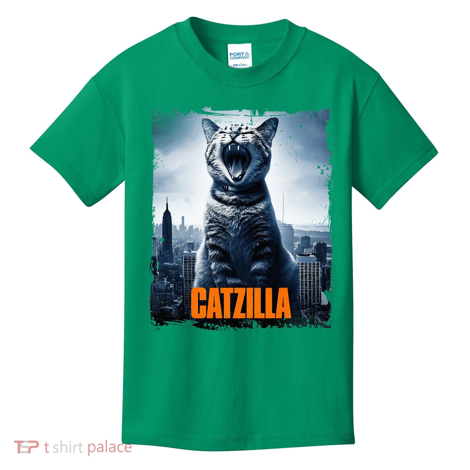 Catzilla Cat Japanese Art Funny Cat Kids T-Shirt