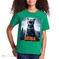 Catzilla Cat Japanese Art Funny Cat Kids T-Shirt thumb 2