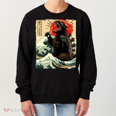 Catzilla Cat Japanese Art Funny Cat Women's Sweatshirt