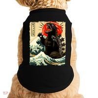 Catzilla Cat Japanese Art Funny Cat Doggie Tank thumb 0
