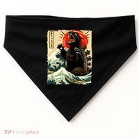 Catzilla Cat Japanese Art Funny Cat USA-Made Doggie Bandana thumb 0