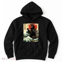 Catzilla Cat Japanese Art Funny Cat Hoodie thumb 0
