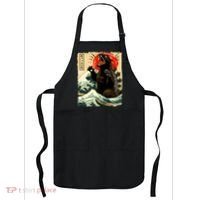 Catzilla Cat Japanese Art Funny Cat Apron thumb 0