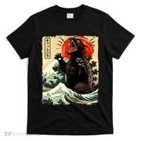 Catzilla Cat Japanese Art Funny Cat T-Shirt thumb 0