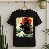 Catzilla Cat Japanese Art Funny Cat T-Shirt thumb 2
