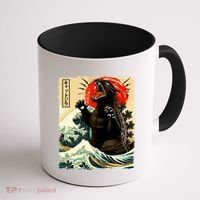 Catzilla Cat Japanese Art Funny Cat Coffee Mug thumb 1