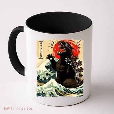 Catzilla Cat Japanese Art Funny Cat Coffee Mug