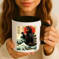 Catzilla Cat Japanese Art Funny Cat Coffee Mug thumb 3