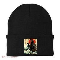 Catzilla Cat Japanese Art Funny Cat Beanie thumb 0