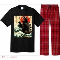 Catzilla Cat Japanese Art Funny Cat Pajama Set thumb 0