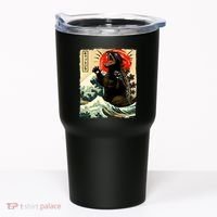 Catzilla Cat Japanese Art Funny Cat Tumbler thumb 0