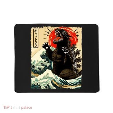 Catzilla Cat Japanese Art Funny Cat Mousepad