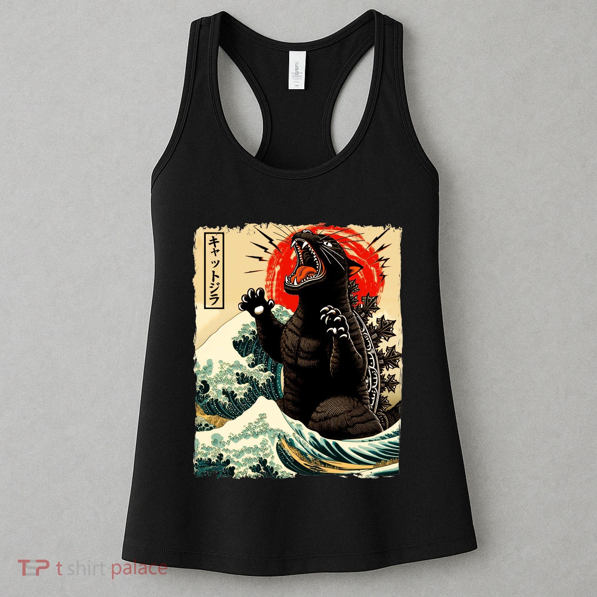 Catzilla Cat Japanese Art Funny Cat Women's Tank Top
