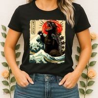 Catzilla Cat Japanese Art Funny Cat Women's T-Shirt thumb 2