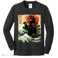 Catzilla Cat Japanese Art Funny Cat Kids Long Sleeve Shirt thumb 0