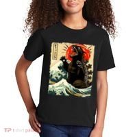 Catzilla Cat Japanese Art Funny Cat Kids T-Shirt thumb 2
