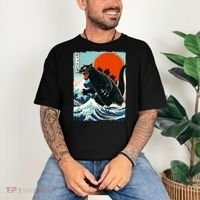 Catzilla Cat Japanese Art Cat Gift Comfort Colors T-Shirt thumb 3
