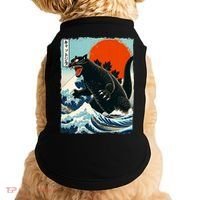 Catzilla Cat Japanese Art Cat Gift Doggie Tank thumb 0
