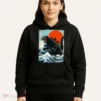 Catzilla Cat Japanese Art Cat Gift Hoodie thumb 5