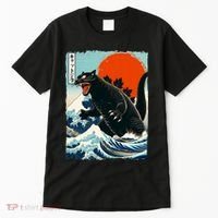 Catzilla Cat Japanese Art Cat Gift Tall T-Shirt thumb 0
