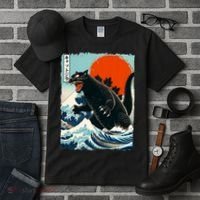 Catzilla Cat Japanese Art Cat Gift Tall T-Shirt thumb 3