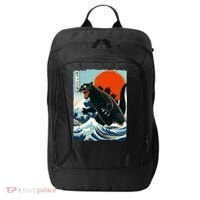 Catzilla Cat Japanese Art Cat Gift City Backpack thumb 0
