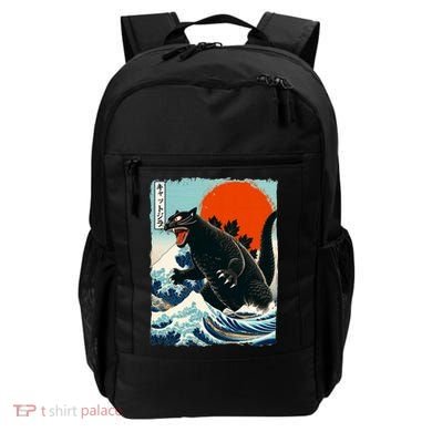 Catzilla Cat Japanese Art Cat Gift Backpack