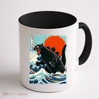 Catzilla Cat Japanese Art Cat Gift Coffee Mug thumb 1